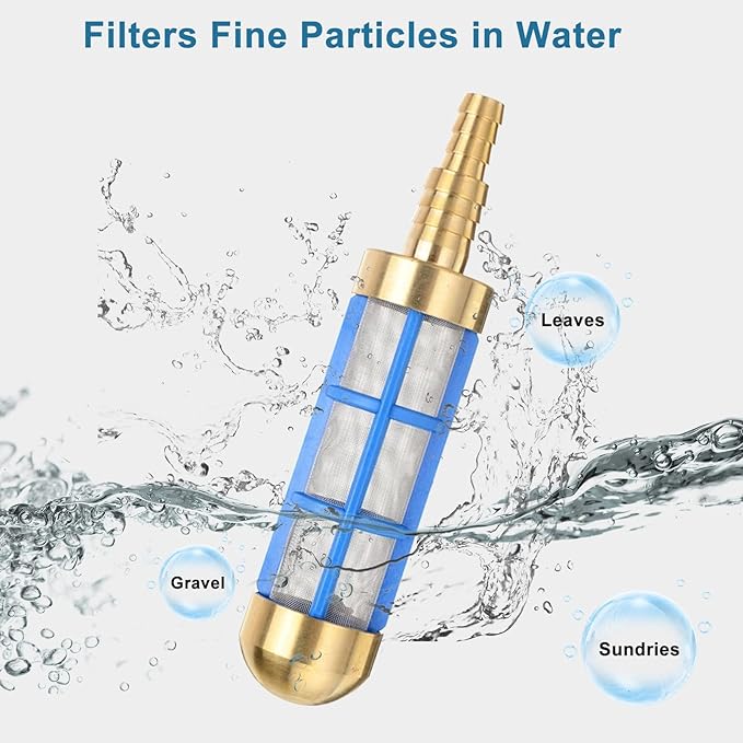 Garden Hose Inlet Filter for High Pressure Washer 3/4'' 5/8'' Hose Water Suction Strainer Pickup Filter Hose Inlet Strainer for Water Tank Connection to Suction Hose