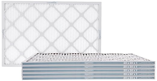 Amazon Basics 20x30x1 Air Filter 6 Pack, MERV 11 AC Furnace Filters (Actual Size: 19.75" x 29.75" x 0.75")
