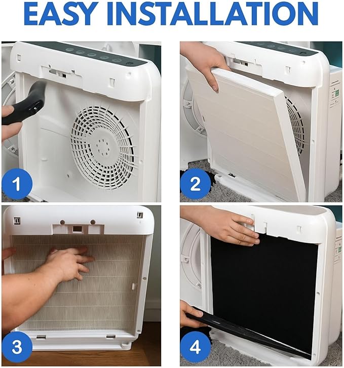 Nispira (1) True HEPA (2) Activated Carbon Replacement Filter Compatible with Coway Airmega 200M Air Purifier AP-1518R, Mighty Air AP-1512HH, 1 Set