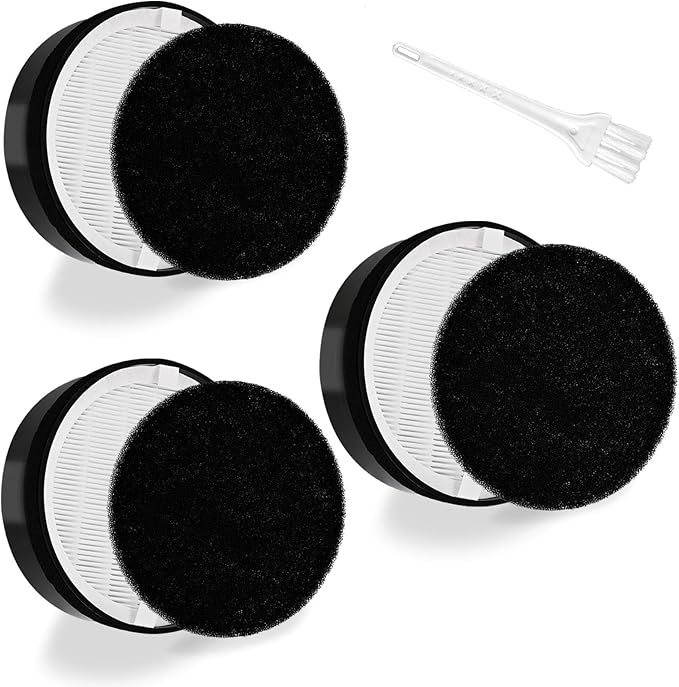 3 Pack LV-H132 Replacement Filter Compatible for LEVOIT LV-H132 Air Purifier LV-H132-RF, H13 True HEPA Filter, Activated Carbon Filter, Replace Part LV-H132-RF