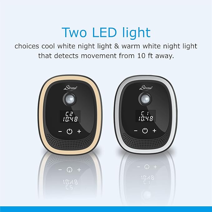 Sirena Air Ionizers for Home Negative Ion Filtration System, Quiet Air Freshener for Bedroom, Kitchen, Removes Odors, Smoke, Dust, Pets, Mini Ionic Air Purifier w/built in Clock and Night Light (3)