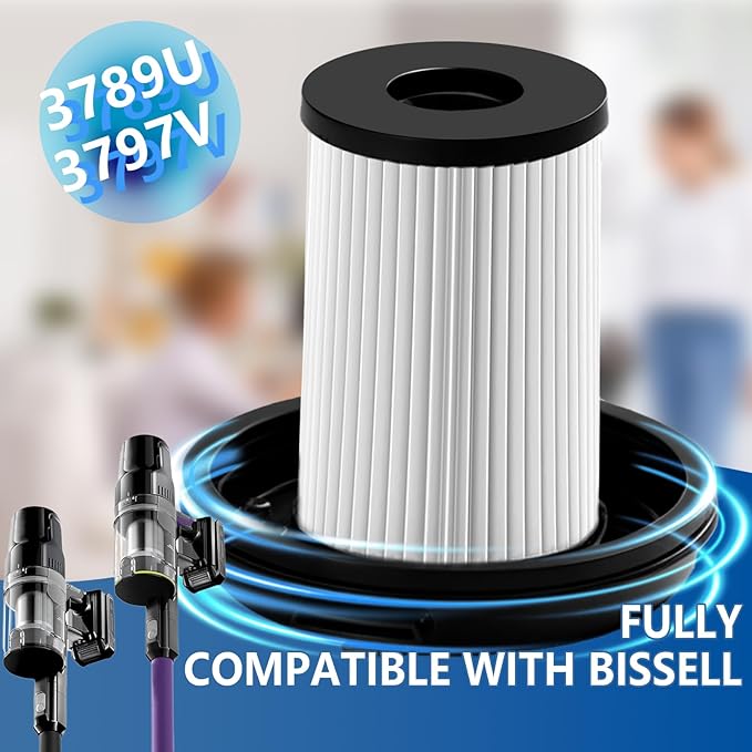 6 Pack Vacuum Filters Replacement Kit Compatible with Bissell Cleanview XR Pet 300W 3797V / CleanView XR 200W 3789U Cordless Vacuum,6 HEPA Filters Replace Part#1638010