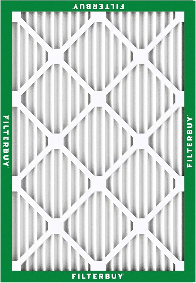 Filterbuy 17x20x1 Air Filter MERV 8 (MPR 700) Dust Defense Replacement (2-Pack), Electrostatic Pleated HVAC AC Furnace Filters, Made in USA (Actual Size: 16.50 x 19.50 x 0.75)