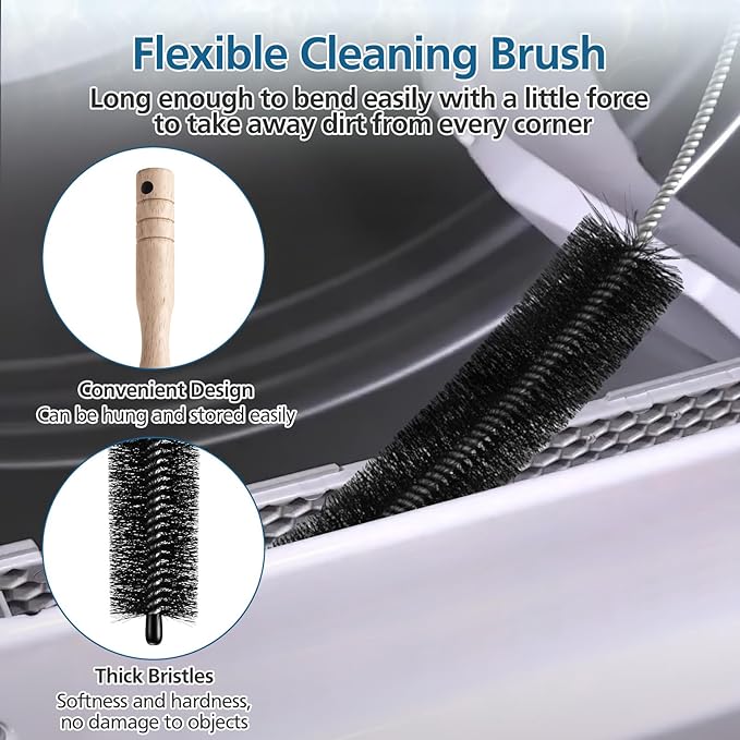 2 Pack WE03X23881 Dryer Lint Filter Screen Replacement for GE & Hotpoint Dryer, Stainless Steel Screen Filter with Cleaner Brush, Replaces AP6031713, WE03X23881, 4476390, PS11763056, EAP11763056