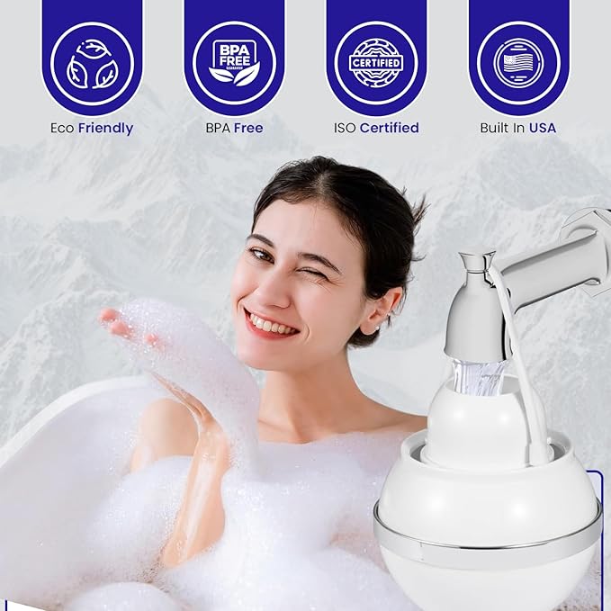 Crystal Quest Bath Ball Replacement Cartridge – Removes Chlorine, PFAS & Odors – Easy-to-Install Water Filter – Eco-Friendly, Durable & Skin-Safe – Built in the USA
