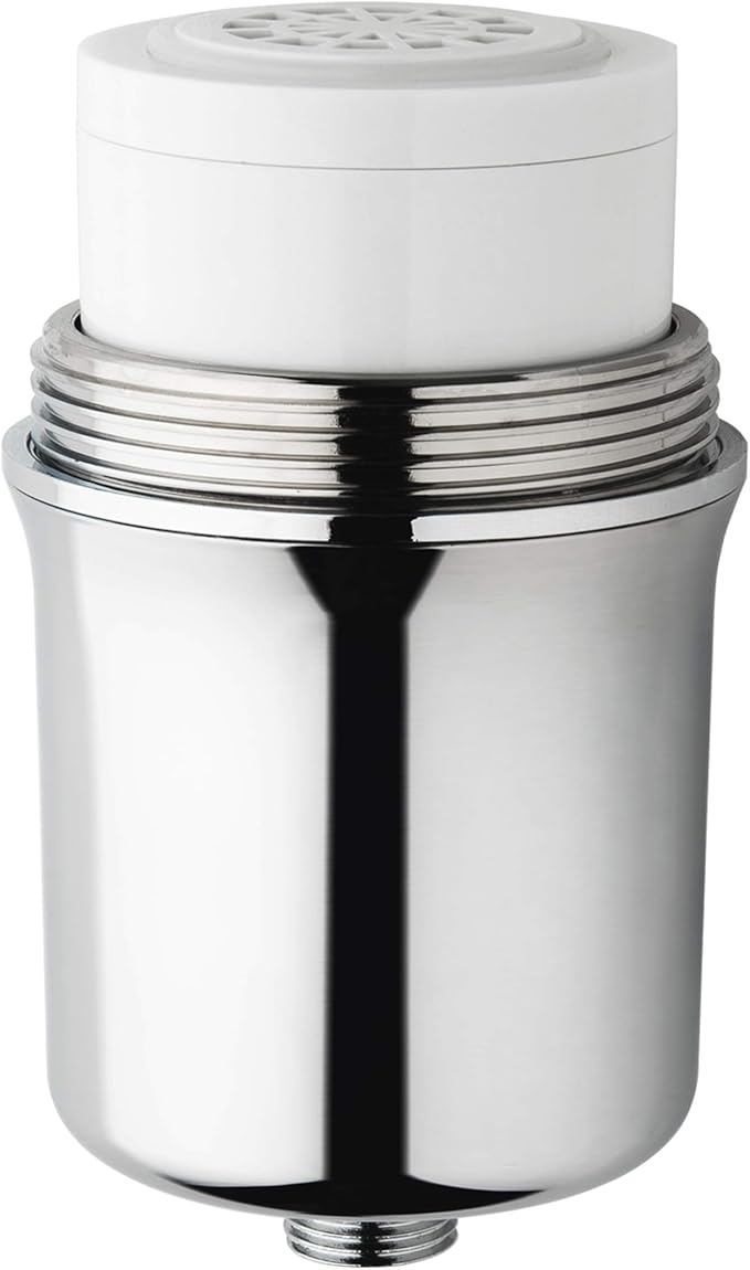 iSpring FSF1 15-Stage Universal Shower Filter Replacement Cartridge, Removes Chlorine, Sediment, Heavy Metal, and Odor, Improves Conditions of Skin, Hair, and Nails, High Output No Clog, White