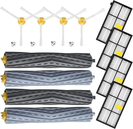 Replacement Parts for irobot Roomba 800 Series 850 860 861 866 870 880 890 900 Series 960 980 981 985 Vacuum Cleaner,Replenishement Kits with 2 Set Extractors,4 Filters,4 Side Brushes