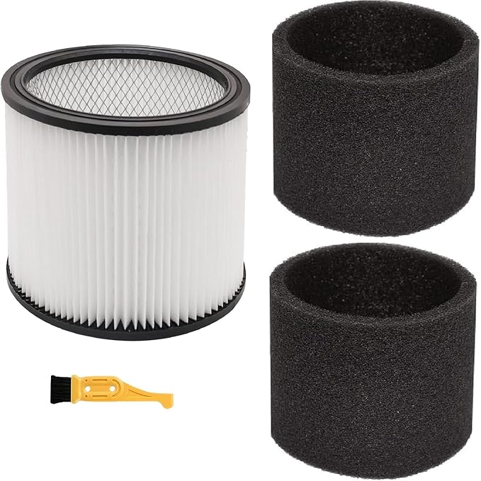 Replacement Filter Compatible with Shop-Vac 90304 90350 90333 90585, 2PCS Foam Sleeve, fits most Wet/Dry Vacuum Cleaners 5 Gallon and above