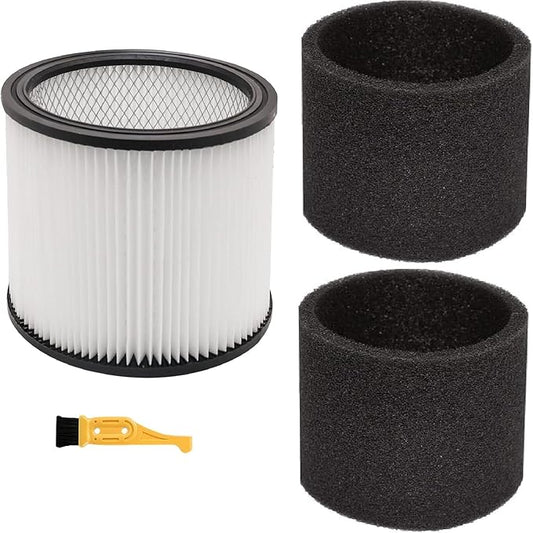Replacement Filter Compatible with Shop-Vac 90304 90350 90333 90585, 2PCS Foam Sleeve, fits most Wet/Dry Vacuum Cleaners 5 Gallon and above