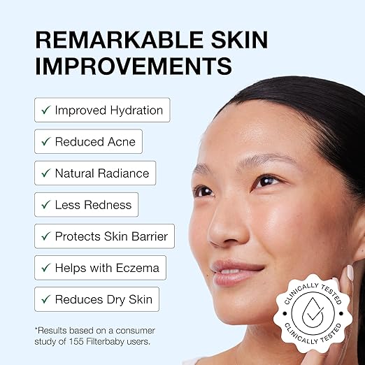 Filterbaby Skincare Filter 2.0, Bathroom Sink Filter Faucet for Skin Care, 99.9% Chlorine Removal - 0.000001 MM Carbon Fiber, Clinically Tested, Skin Hydration in 2 Weeks (White)