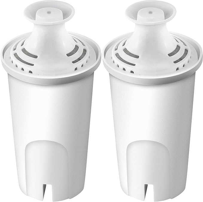 Replacement for Brita Water Filter Pitchers Dispensers, Classic 35557, Ob03, Mavea 107007- BPA-Free, Reduce TDS - 2 Pack Filters for Pitchers- by TOMOON