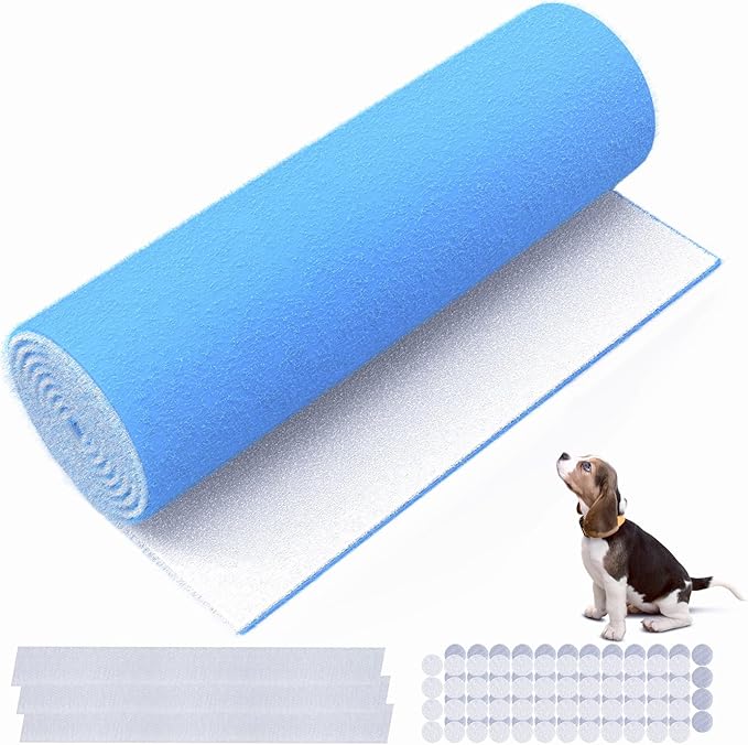 Air Vent Filter, 18"X120" Cut to Size MERV 8 Triple Air Filter Material, Blue & White Electrostatic Vent Filter Kit for Home Floor, Ceiling, Grilles, HVAC Vent, Compression Packing