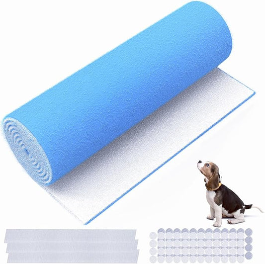 Air Vent Filter, 18"X120" Cut to Size MERV 8 Triple Air Filter Material, Blue & White Electrostatic Vent Filter Kit for Home Floor, Ceiling, Grilles, HVAC Vent, Compression Packing