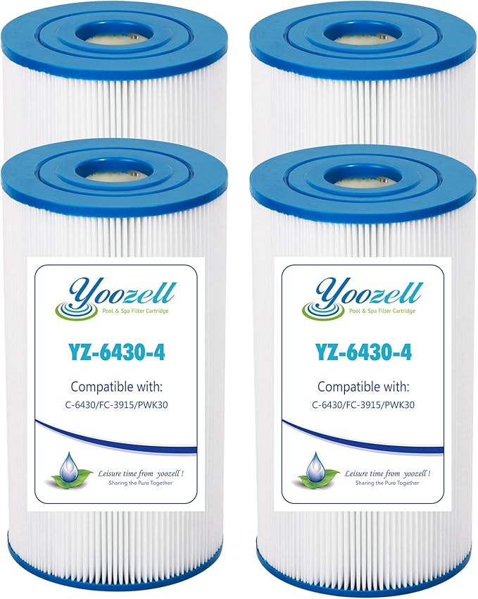 PWK30-EC Spa Filter Cartridge Replaces for C-6430,FC-3915, CCP498, 13004, AK-5005, XLS-602, FC-3915M, Hot Springs 31489, Darlly 60307, 30 sq.ft Drop in Hot Tub Filter-4 Pack