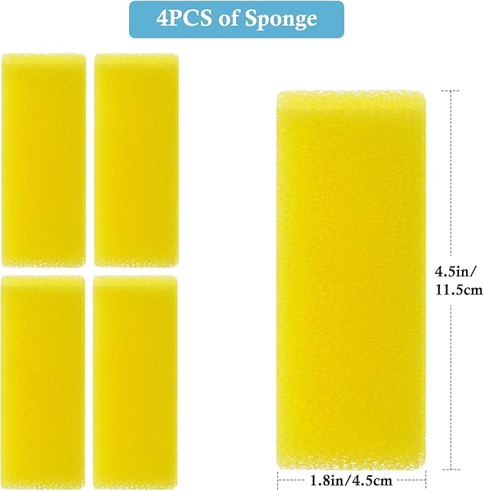 4PCS Replacement Aquarium Filter Sponge for 10W-130GPH Aquarium Filter, Aquarium Biochemical Sponges for Replacement