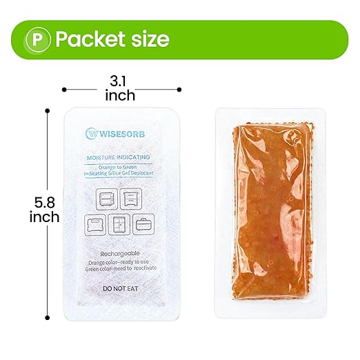 15Pcs 40 Gram Rechargeable Desiccant, Indicating Silica Gel, Gun Safe Dehumidifier, New Style Desiccant Moisture Absorbing Bag