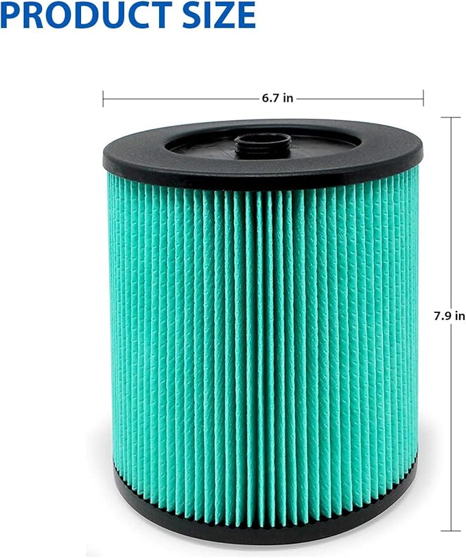 17912 & 9-17912 HEPA Vacuum Filter Compatible with Craftsman, Filter No.9-17912 fits 5, 6,8,9,12,14,16 and 32 gal vacs or larger made after 1988