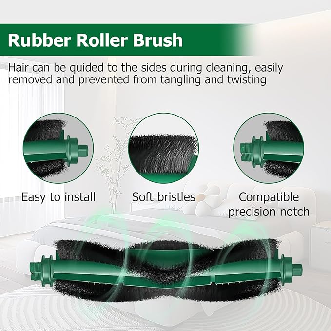 22 Pack Replacement Accessories for iRobot Roomba 104/105 Vac/ 105 Combo/Vac 2/ (Q0520/Q052) Vacuum,2 Main Brushes,6 Side Brushes+6 Dust Bags+4 Filters+4 Mop Pads