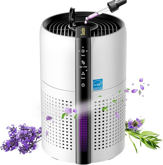 Air Purifiers for Bedroom With Reusable True 13 Filter, Covers up to 1800 Sq Ft. 4 Honeycomb Color Light for Baby Pet Hair Allergies Dust Smoke Odor,22dB Sleep Mode,AH085-White