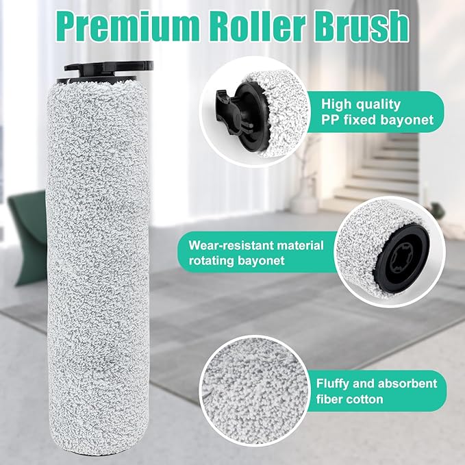 3881 Replacement Roller Brush Filter for Bissell Crosswave HF2/3845N/3831 Floor Scrubber Vacuum, for Bissell Crosswave Replacement Parts, 2 Roller Brush Replacement 2 HEPA Filter