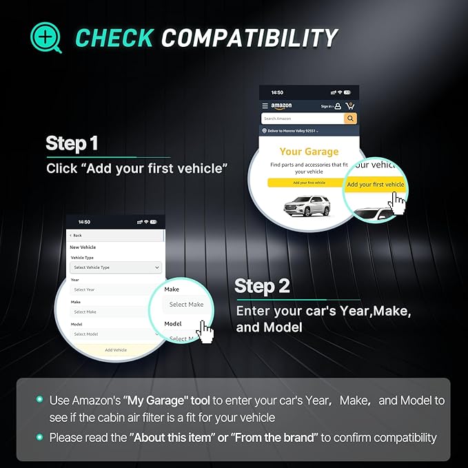 Cabin Air Filter, Replacement for 2019-23 S60, 2017-23 S90, 2019-23 V60, 2020-23 V60 Cross Country, 2018-21 V90, 2017-23 V90 Cross Country, 2018-23 XC60, 2016-23 XC90, Fits CF12155