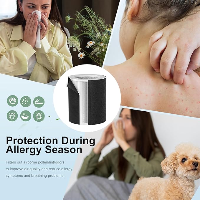 H-HF400-VP Replacement Filter Kit Compatible with Hunt-er H-HF400-VP H-PF400 with True HEPA Pre-Filter for HP400 Air Purifier Series,2 True HEPA Filter+8 Pre-Filters