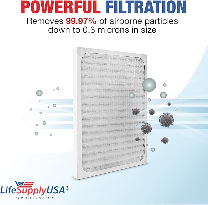 30930 True HEPA Filter Replacement Compatible with Hunter HEPAtech 30020, 30393, 30200, 30201, 30205, 30250, 30253, 30255 Air Purifiers by LifeSupplyUSA (1-Pack)