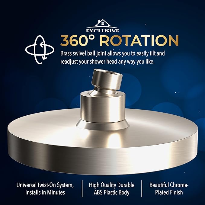 Shower Head With Handheld Combo, 6 Inch High Pressure Rainfall Showerhead With Hand Held 70 Inch Hose for Bath - Adjustable Swivel Shower Head Spray Anti-leak Nozzles - Universal Fit