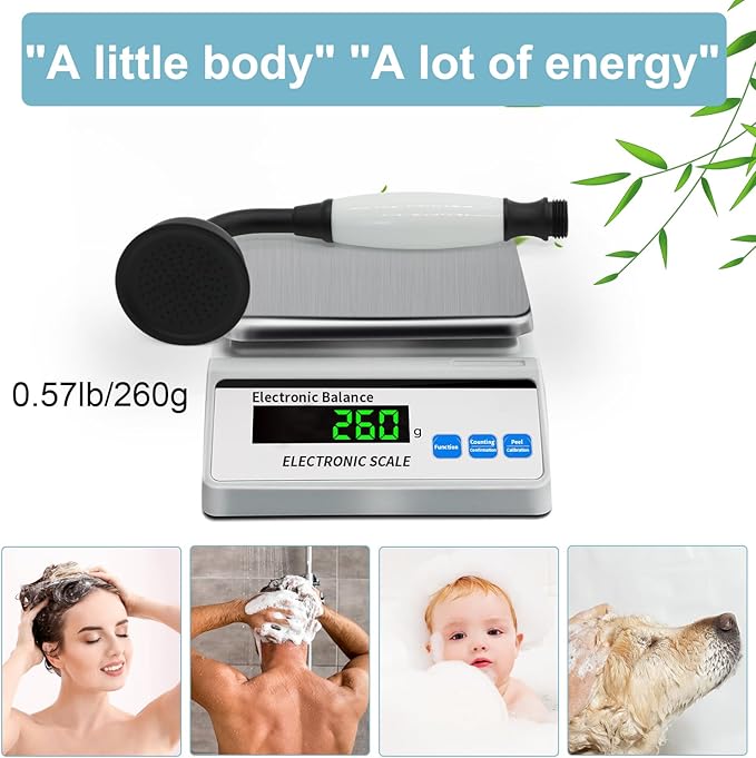 HOMEDEC Vintage Handheld Shower Head with 59inch Flexible Hose High-Pressure Antique Rain Showerhead Combo Replacement No Wand Holder, Round Telephone Shape, Matte Black