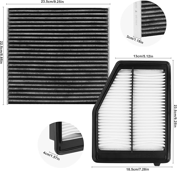 Comb Engine Cabin Air Filter for Acura ILX 2.0L L4 2015 2014 2013