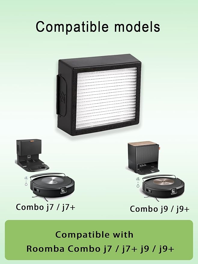 6 Pack Vacuum Filters Replacement Parts Only for iRobot Roomba Combo j7+, Combo j9+ and Max 10 Model