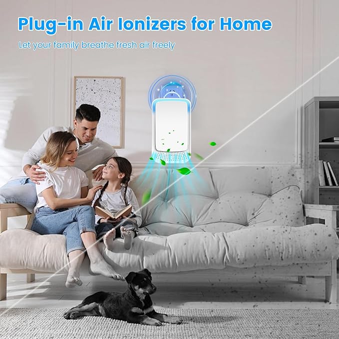 Plug In Air Ionizer Purifier for Home Mini Air Purifier for Small Room Quiet Working Air Freshener for Office, Bedroom,Living Room,Portable Air Purifiers Odor,Pets Smell - Air Cleaner(4Pack)