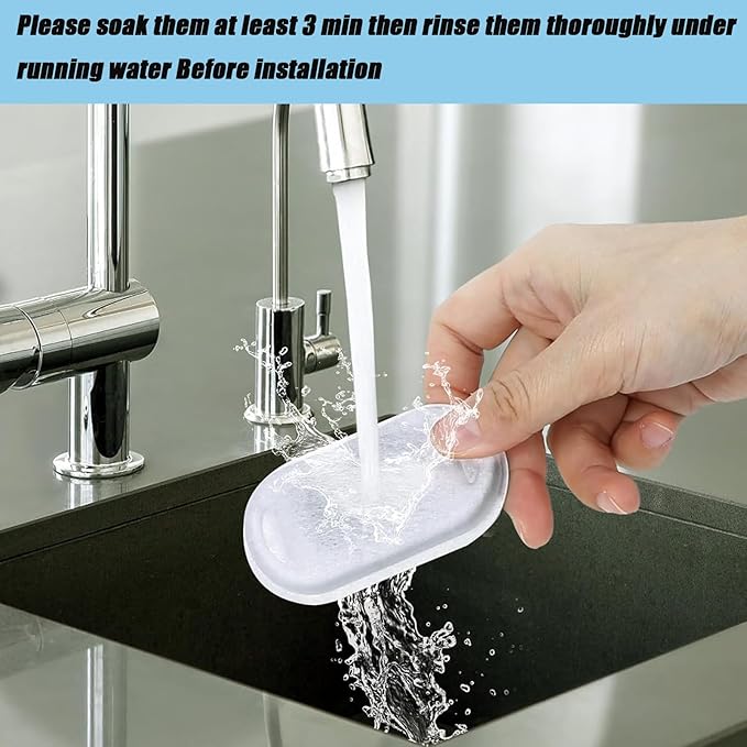 TuTuYa 32PCS Cat Water Fountain Filter, 16 Pack Cat Fountain Filter Replacement with 16 Sponges, for 108oz/3.2L & 67oz/2L Stainless Steel Pet Water Dispenser