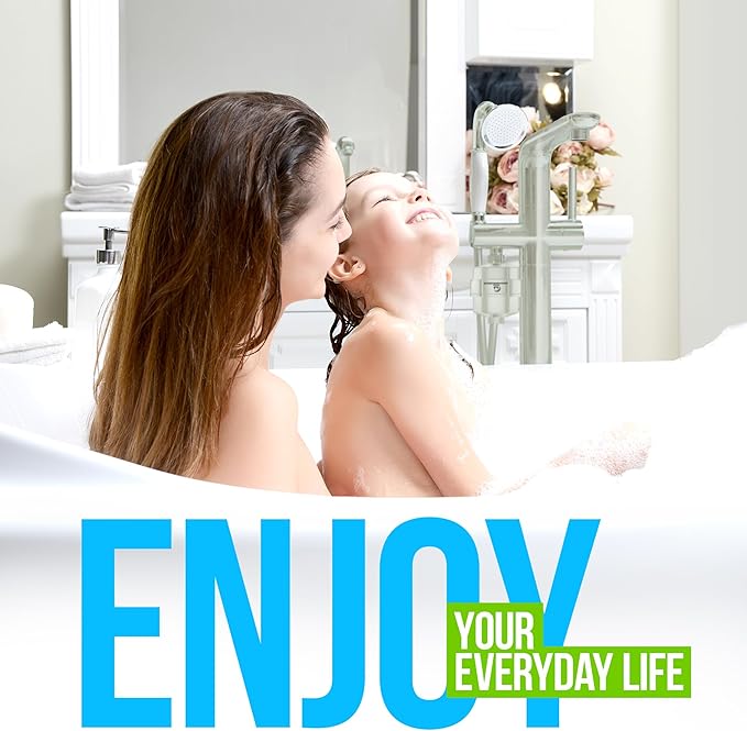 AquaHomeGroup 20 Stage Shower Head Filter for Hard Water - High Output Shower Filters to Remove Toxic Chemicals, Chlorine, Fluoride - Vitamin C Shower Filters for Hair & Skin (Brushed Nickel)