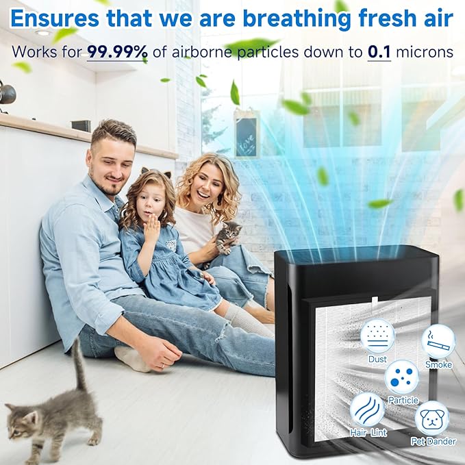 TZ-K2 TRUE HEPA Replacement Filter Compatible with ToLife TZ-K2, 3-in-1 H13 Activated Carbon TZ-K2-A Filter, 4 Pack