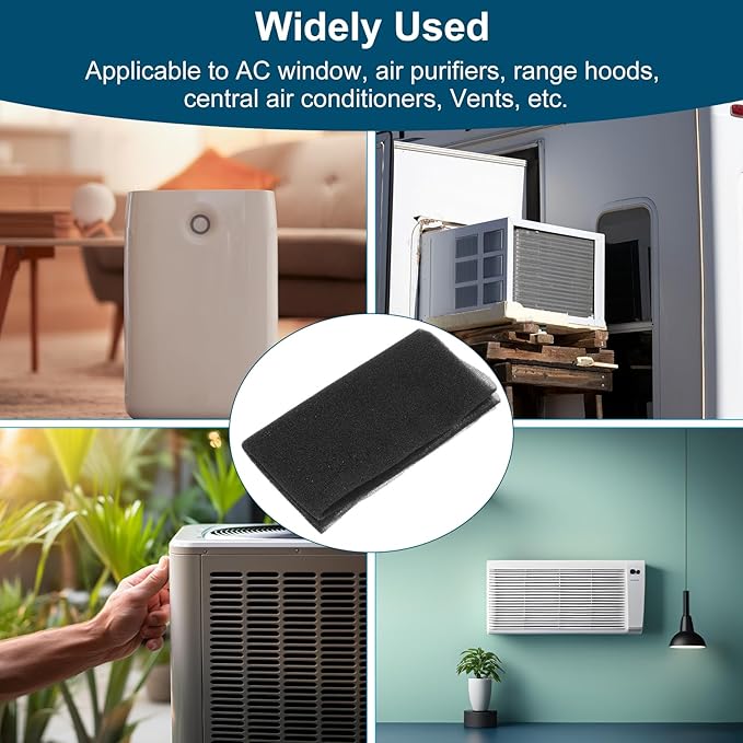 PATIKIL 20" x 20" x 0.1" Air Conditioner Filter Replacement, Washable Reusable Cut to Fit Foam Filter Air Filter for RV AC Vent Window Purifiers Computer, 40PPI