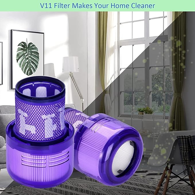 for Dyson V11 Torque Drive Cordless Vacuum Cleaner Replacement Filters Parts, Compatible with Dyson V11 SV14 Animal and V15 Detect Cordless Vacuum Models Filter, Part No.970013-02, 3 Pack