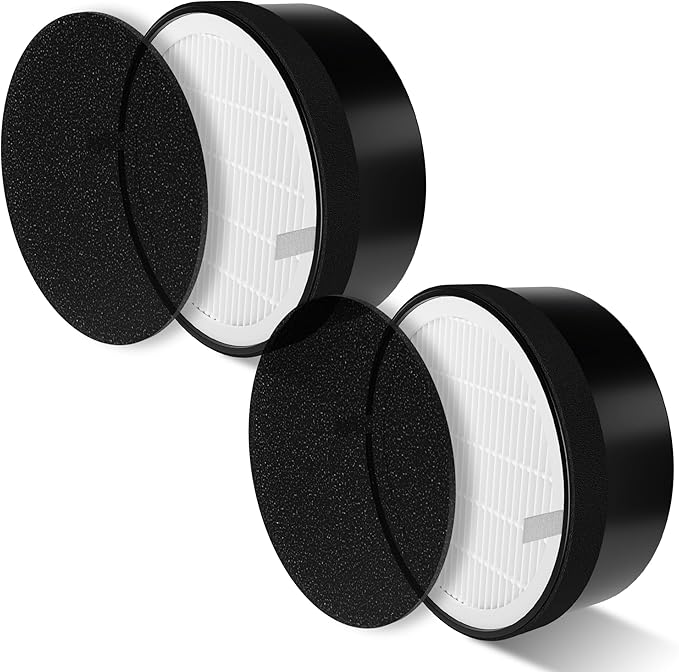 LV-H132 Replacement Filter Compatible with LEVOIT LV-H132 Air Puifier, 3-in-1 H13 Grade True HEPA High-Efficiency Activated Carbon Filter, Part # LV-H132-RF, 2 Pack