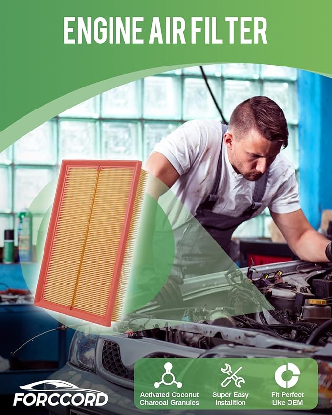 Cabin Air Filter and Engine Air Filter Fit for Volkswagen Golf 2019-2021 1.4L, Jetta 2019-2021 1.4L Activated Carbon Cabin Filter Replacement CF11643 5QM129620B Accessories