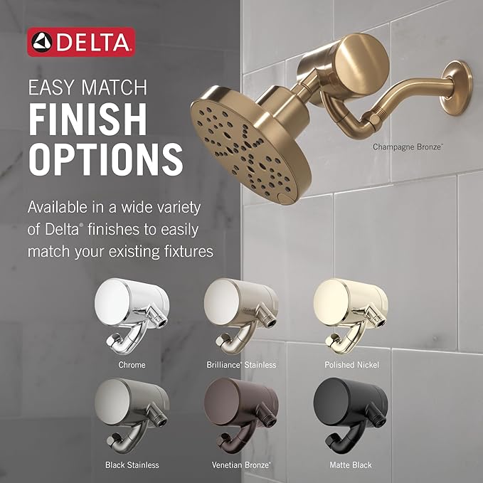 Delta Faucet Clarifi Premium Shower Filter Attachment with Filter, Hard Water Shower Filter, Shower Head Filter, Matte Black 5SF100-BL