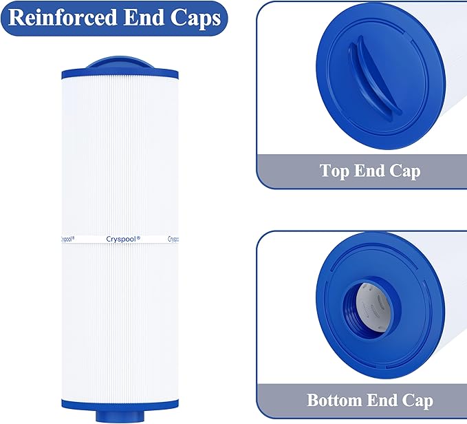 Cryspool® 04077 Compatible with Cal Spa Filters, 4CH-949, PWW50L, FC-0172, Rising Dragon, Dynasty Spas, 50 Sq. Ft Hot Tub Replacement Filter Cartridge, 2 Pack