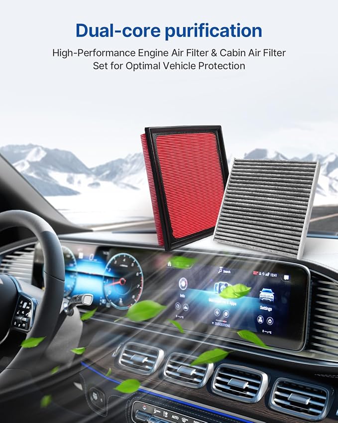 Engine & Cabin Air Filter Fits 2011-2017 CT200h, 2015-2021 NX300h, 2010-2015 Prius, 2012-2015 Prius Plug-In, 2012-2018 Prius V, 2016-2018 RAV4, Replacement for CF10285 CA10741