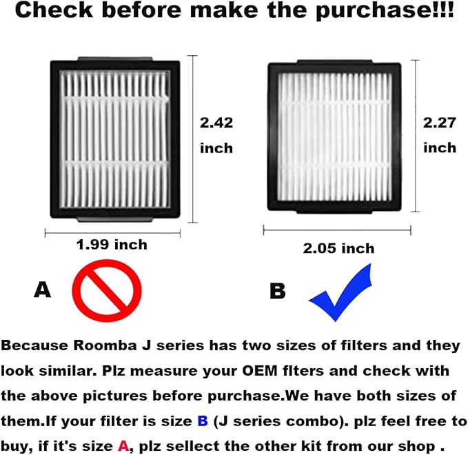 Replacement Parts Main Brushes HEPA Filters & Side Brushes Compatible with iRobot Roomba J7+ Combo, Combo J9+,Combo 10 MAX Vacuum Accessories
