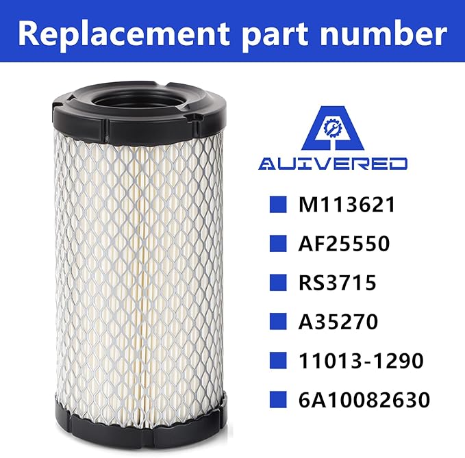 M113621 Air Filter - Replacement for NAPAA 6449 John Deere M113621 Fleetguard AF25550 WIX 46449 Donaldson P822686 Kawasaki 11013-1290 11013-7029 11013-7048