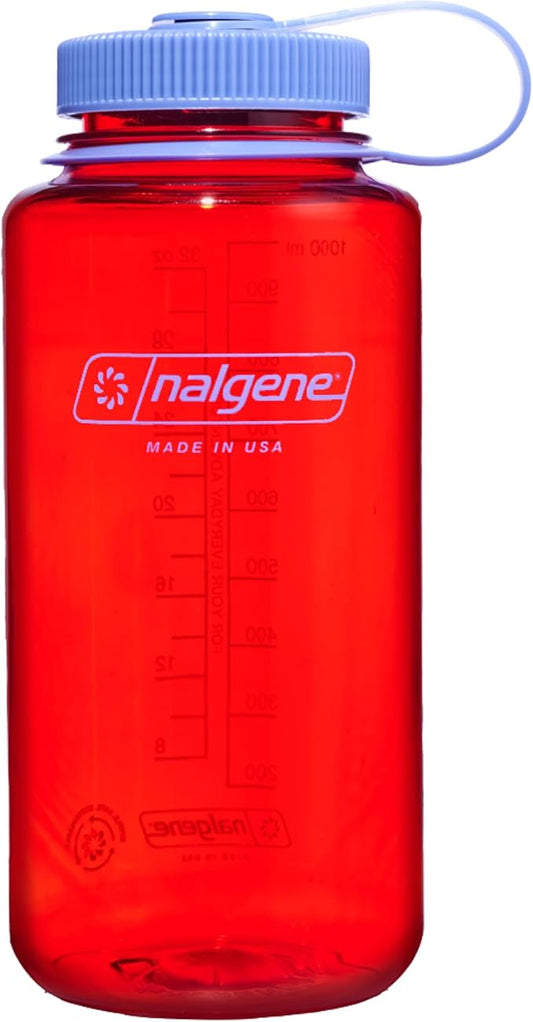 Nalgene Leak Proof Tritan BPA-Free Water Bottle - 32 oz Wide Mouth - Made in the USA for Outdoor Use & Daily Hydration (Marmalade Orange)