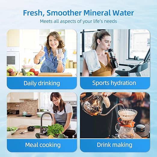 12 Months Remineralization Filter, MIZUDO 1/4" Quick Connect Alkaline Filter for RO Reverse Osmosis System Under Sink, PH Balance and Restore Minerals, 10-inch