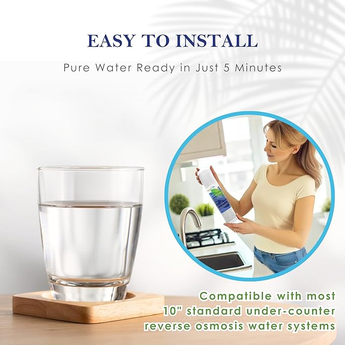 NSF Certified 3 Stage Reverse Osmosis RO Water Filters Replacement Universal 10” Water Filter System Compatible
