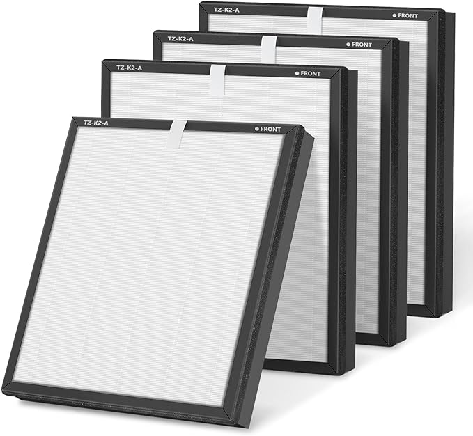 TZ-K2 Replacement Filter for ToLife Air Purifier, Ture H13 HEPA TZ K2 A Air Purifer Filter, 4 Pack