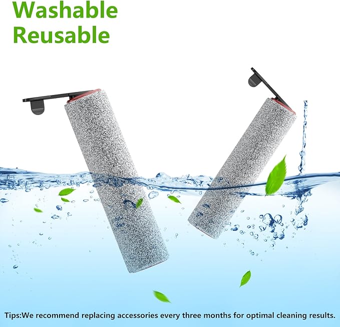 Replacement Vacuum Filters Roller Brushes Compatible with Dreame H12 Pro Wet Dry Vacuum Cleaner, Efficient Replacement Filters for Clean Floors (【H12Pro】2 Brush)