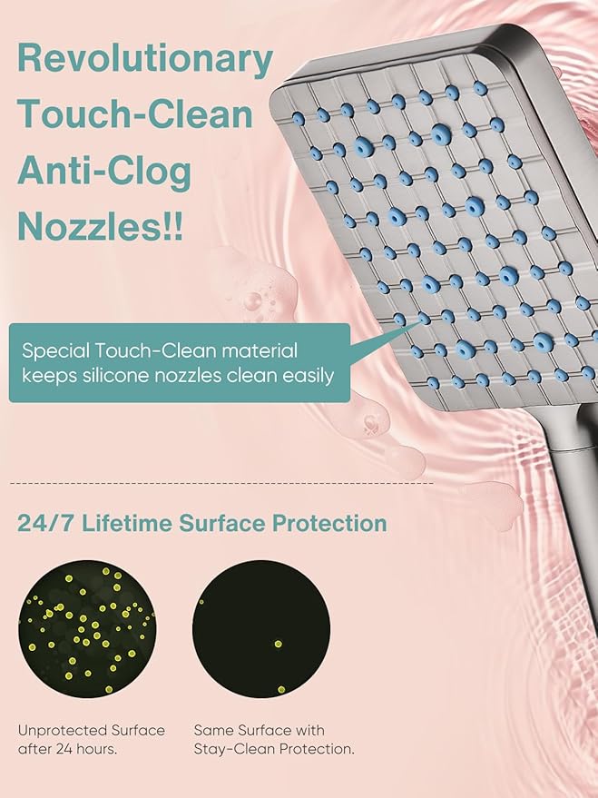 Cobbe Filtered Shower Head with Handheld, High Pressure 6 Spray Mode Showerhead with Filters, Water Softener Filters Beads for Hard Water - Remove Chlorine - Reduces Dry Itchy Skin, Brushed Nickel